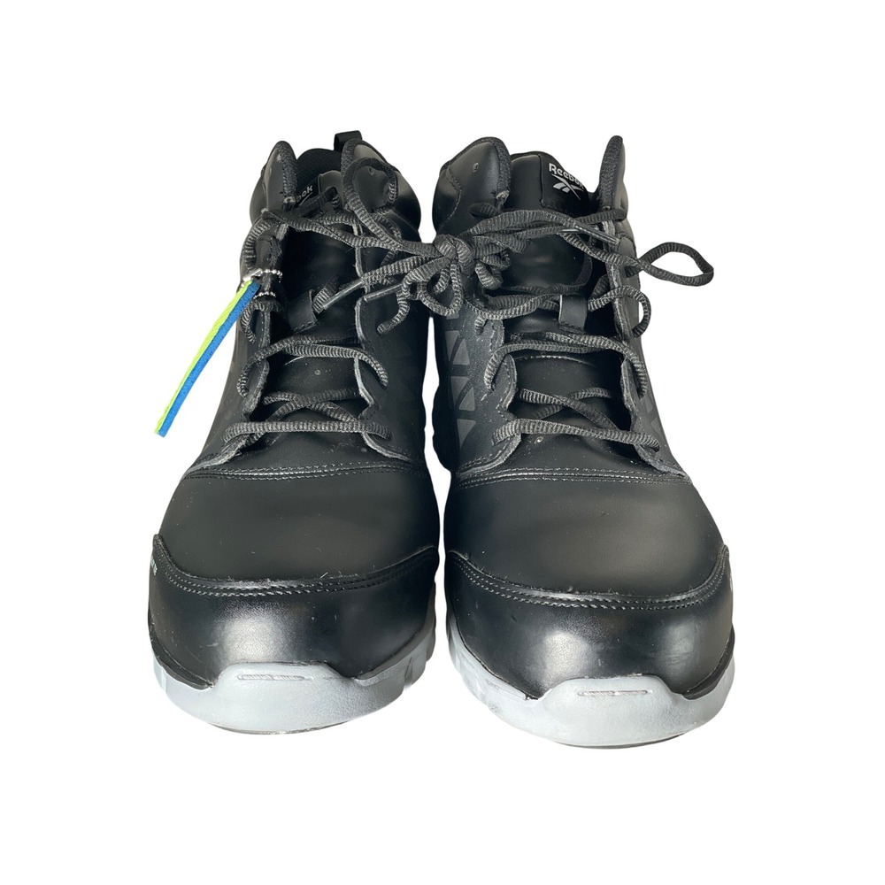 Reebok Sublite Cushion Work Alloy Toe Black Leather Boots RB4142 Mens 13W